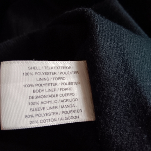 Worthington Women Size 18 Black Long Coat Hooded Hidden Button Down - Picture 9 of 10